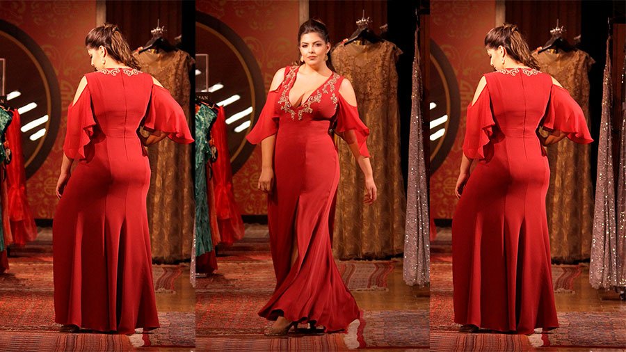 vestido para madrinha de casamento vermelho plus size