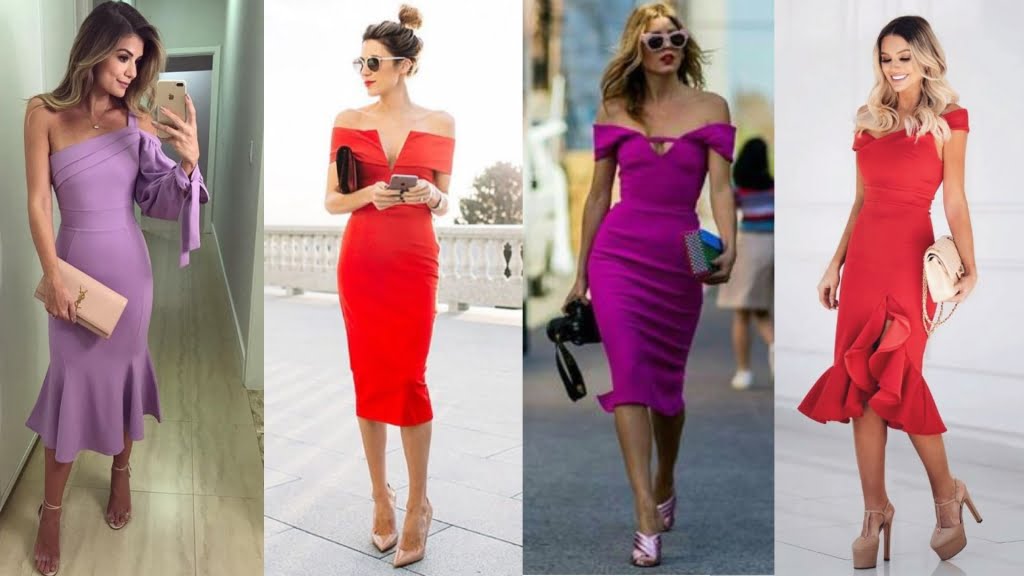 O vestido midi justo é para aquelas mulheres que desejam uma produção elegante e sensual na medida certa.