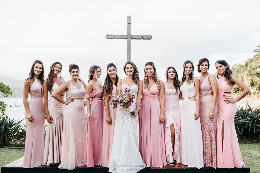 vestido de madrinha de casamento na cor rose