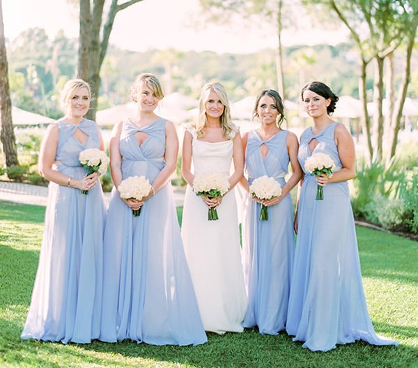 vestido azul para madrinha de casamento de dia