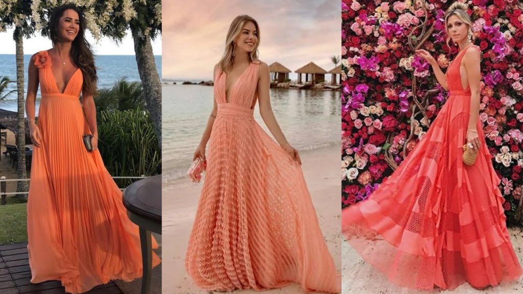 vestidos para madrinha coral