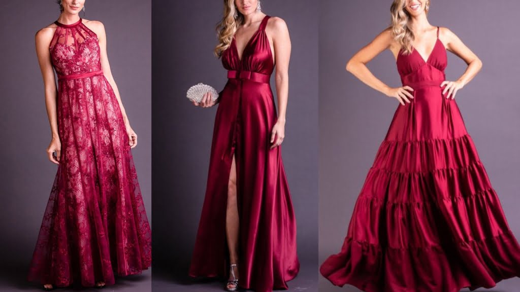 vestido de festa marsala com brilho