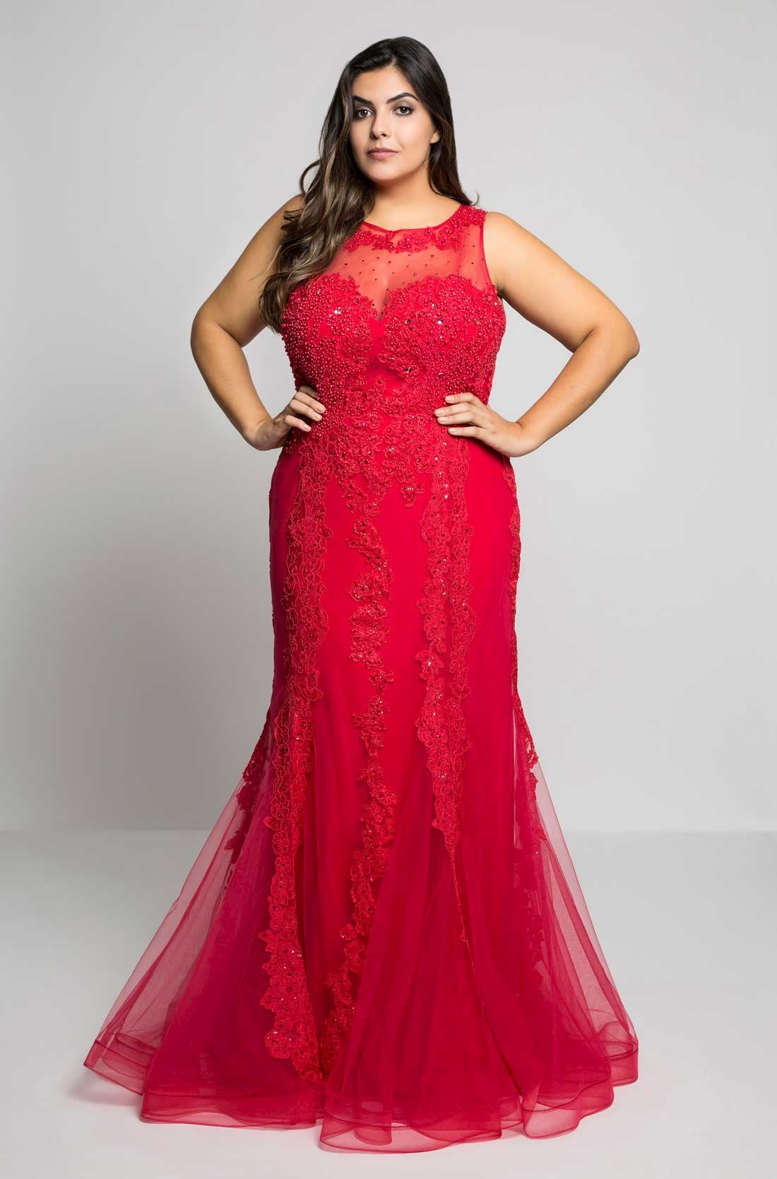 Vestido de formatura sereia plus size