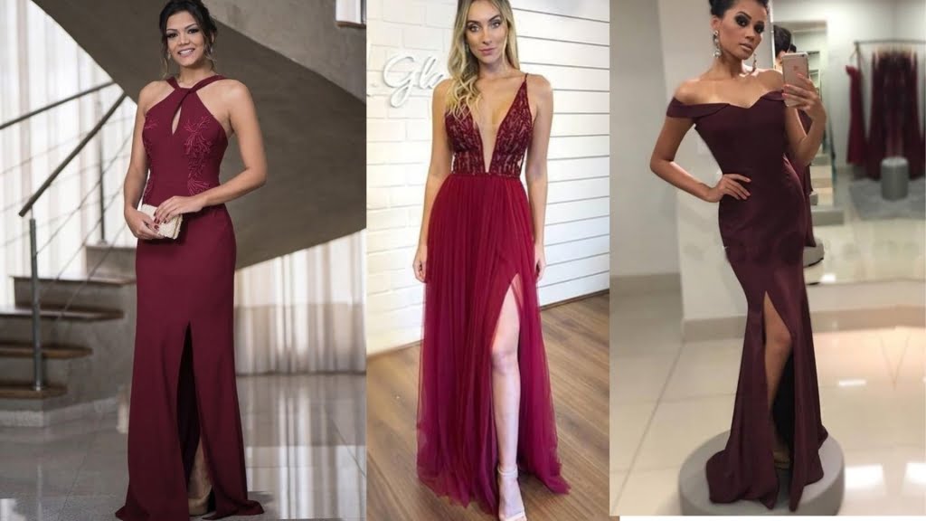 vestido madrinha marsala 2019