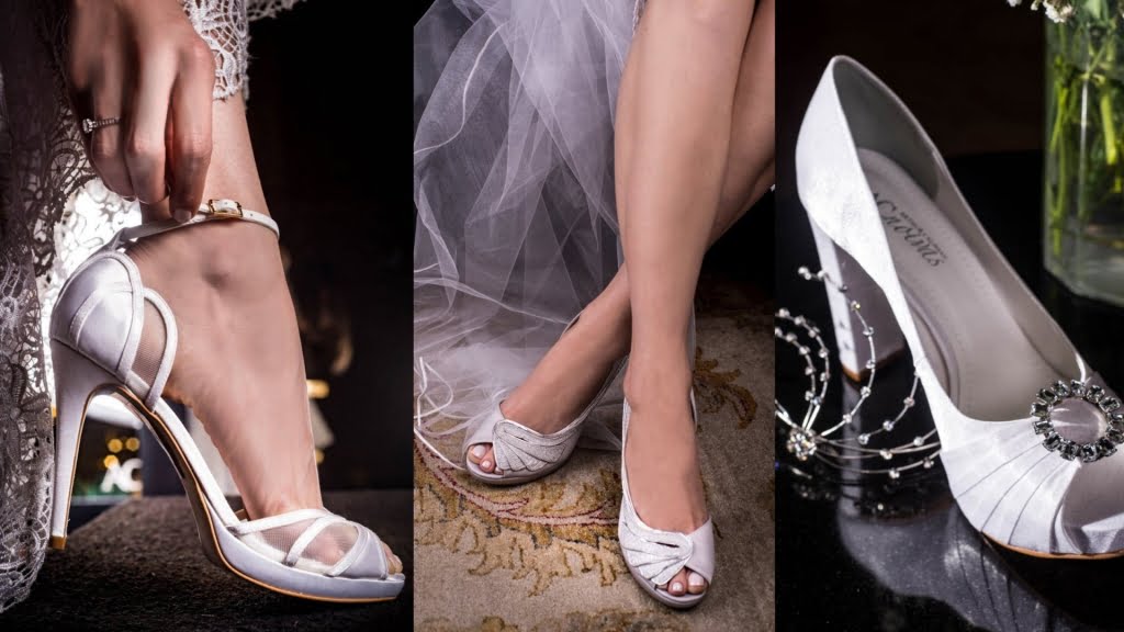 Os sapatos e sandálias com brilhos e detalhes agregam delicadeza ao look da noiva. (Sapatos Arthur Caliman)