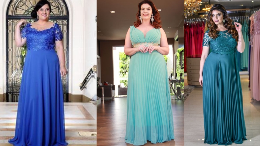 vestido para mãe de noiva plus size