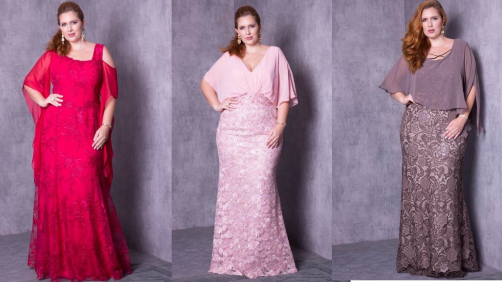 vestido para mãe de noiva plus size