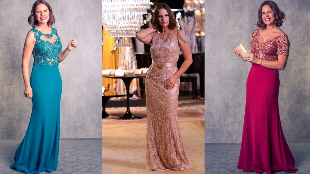 vestido para noivado a noite