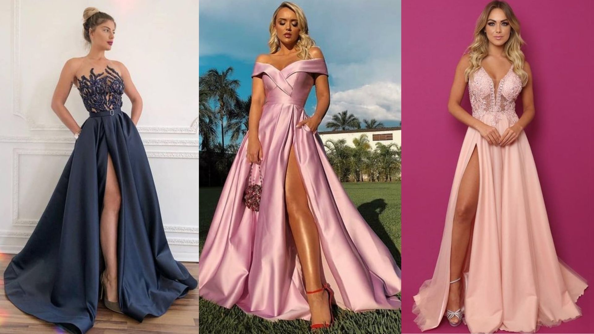 Para as princesas ousadas, a fenda deixa a saia do vestido princesa sensual e cheia de personalidade. Escolha um sapato maravilhoso para compor o look e valorizas as pernas.