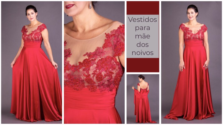 vestido para mae do noivo na cor marsala