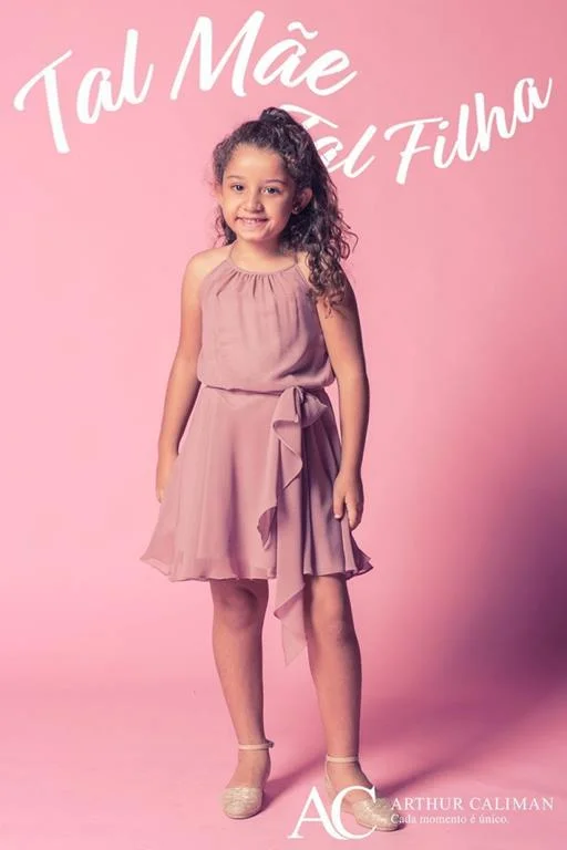 Vestido de Festa Infantil coordenado tal mãe tal filha Cherrie