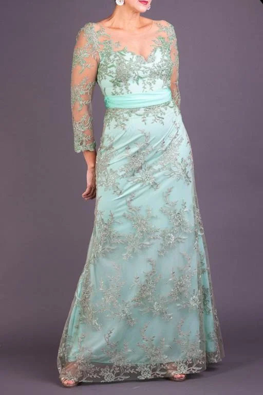 Vestido de Festa Longo Verde Água