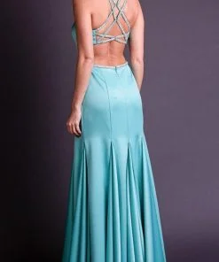 Vestido de Festa Longo Verde Água Sereia
