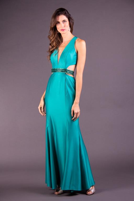 Vestido de Festa Longo Verde Jade Sereia | Arthur Caliman Vestido de Festa Longo Verde Jade Sereia | Arthur Caliman