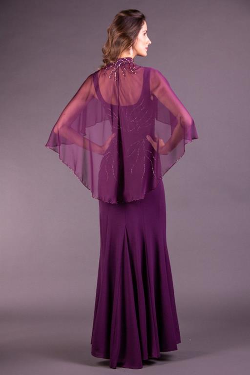 Vestido de Festa Longo Violetta com Capinha