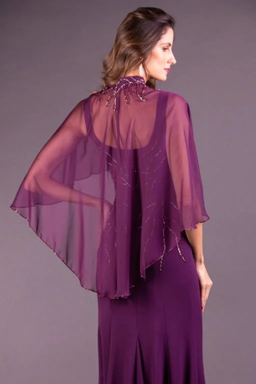 Vestido de Festa Longo Violetta com Capinha