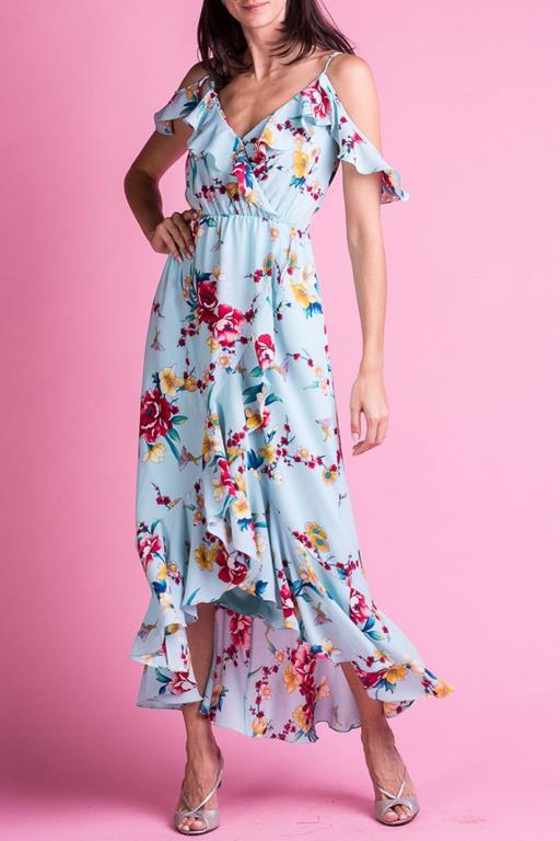 Vestido de Festa Midi Estampado