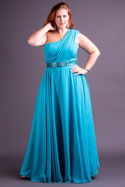 vestido de um ombro so plus size