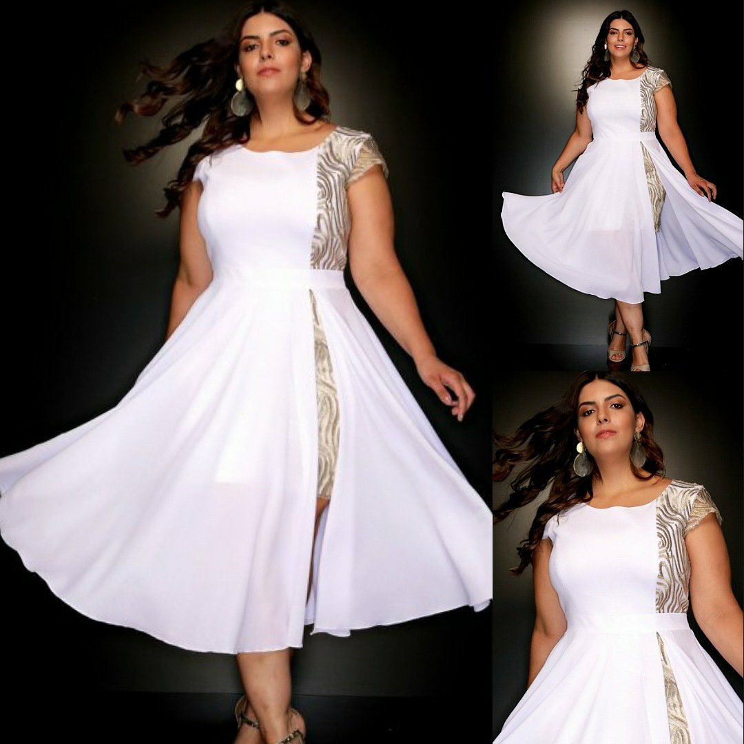 vestido branco reveillon plus size