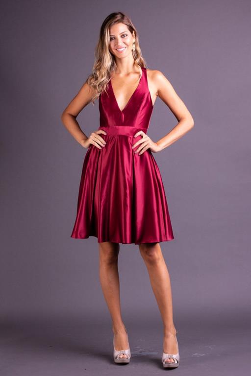 vestido para festa vinho