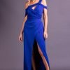 Vestido de Festa Longo azul royal com fenda Grammy