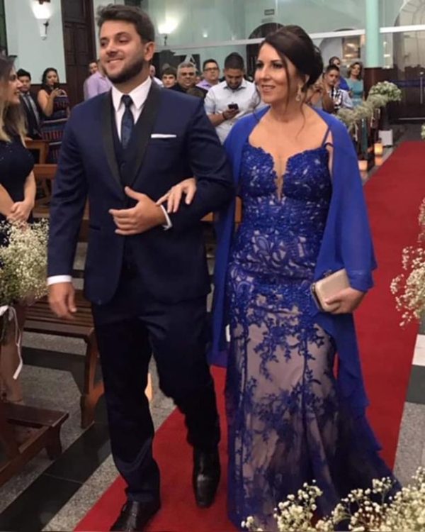 Vestido de Festa Longo Azul Royal Malak
