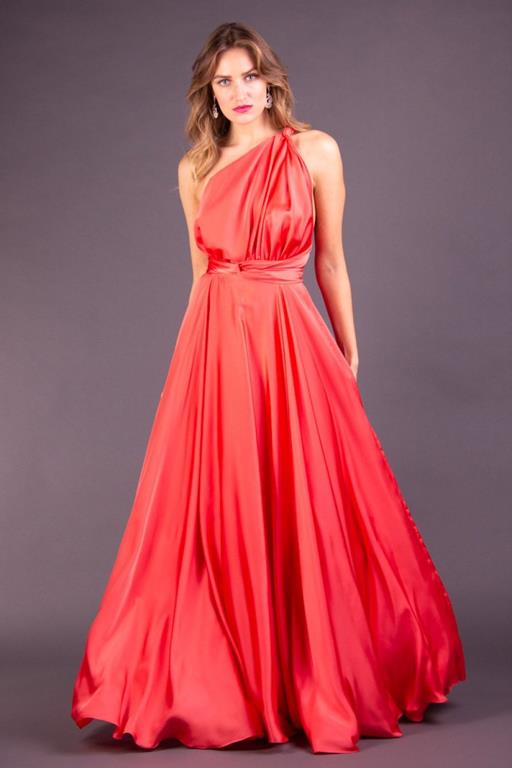 vestido longo cor coral