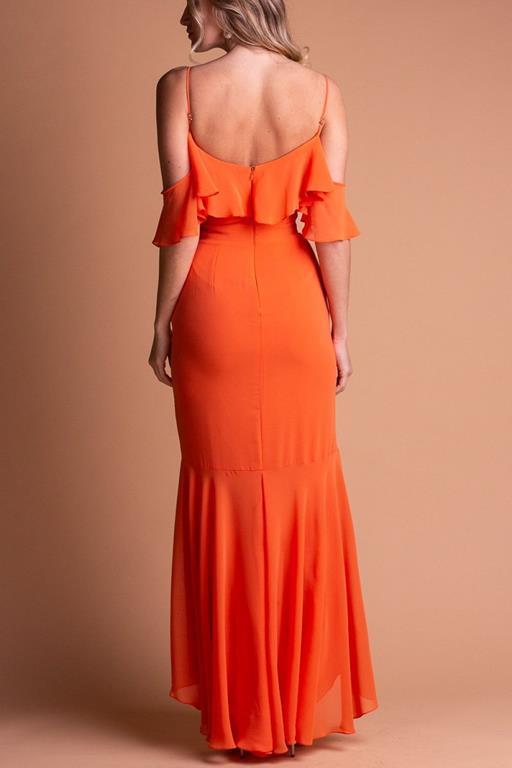 Vestido de Festa Longo de Alcinha Orange