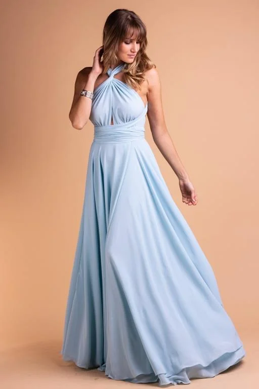 Vestido longo best sale frente unica festa