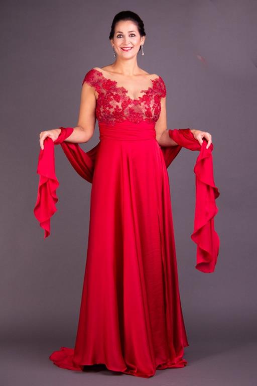 Vestido de Festa Longo Grená