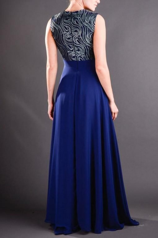 vestido marinho longo