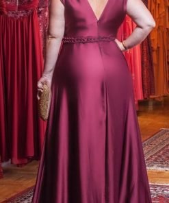 Vestido de Festa Longo Plus Size Marsala