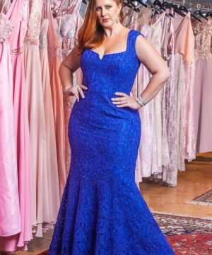 Vestido de Festa Longo Plus Size Sereia Bordado