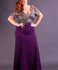 Vestido de Festa Longo Plus Size Sereia Uva