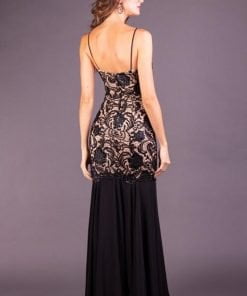 Vestido de Festa Longo Preto Bordado à Mão