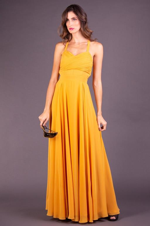 Vestido sales amarelo gema