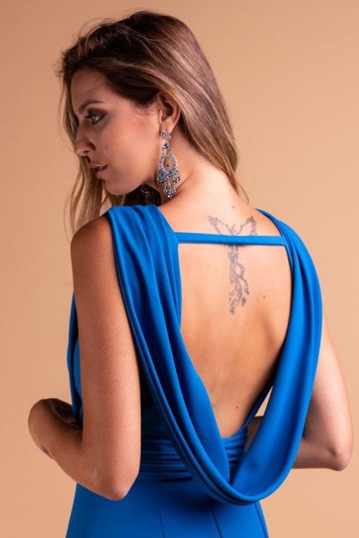 Vestido de Festa Longo Sereia Azul Danúbio