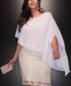 Vestido de Festa Curto Plus Size de Réveillon em Renda Yurii