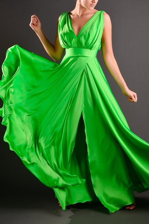 Vestido de Festa Longo Green