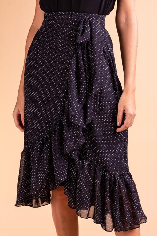 saia curta com babado