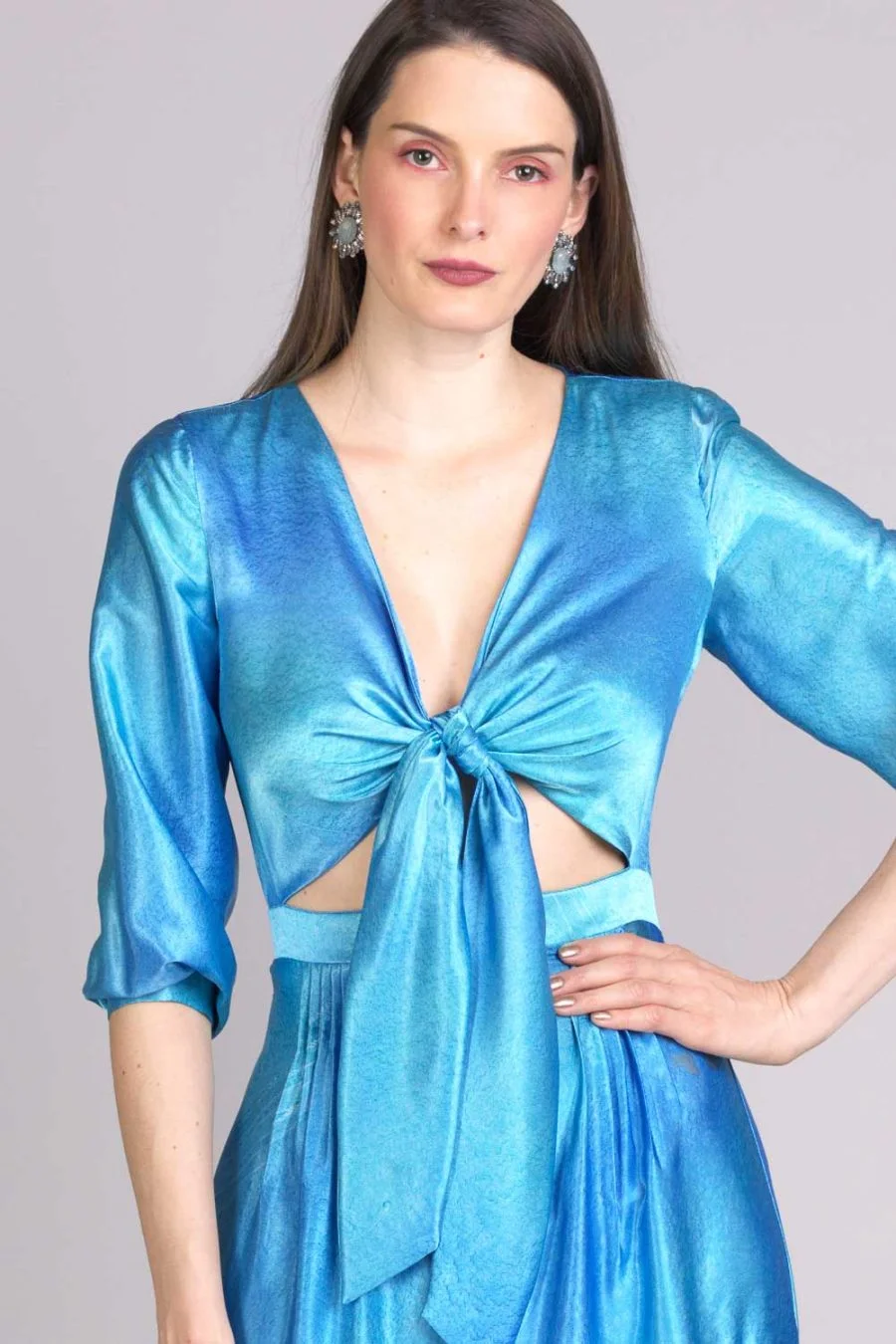 Vestido de festa estampado zion