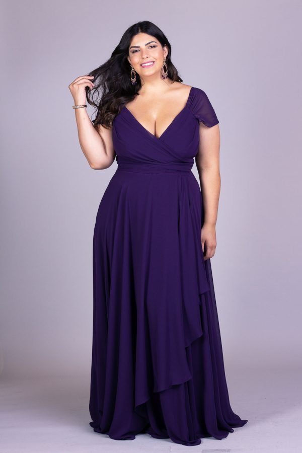 Vestido de festa plus size blue marine