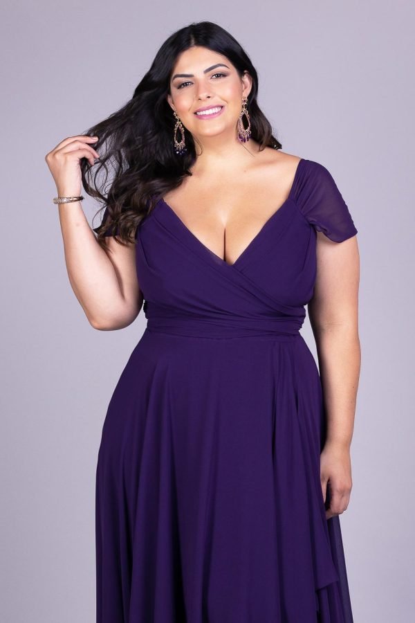 Vestido de festa plus size blue marine