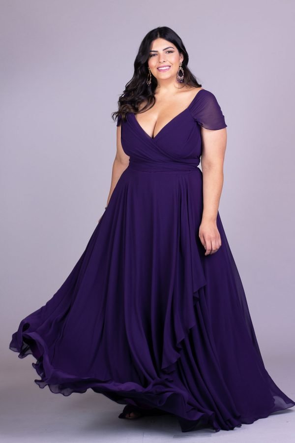 Vestido de festa plus size blue marine