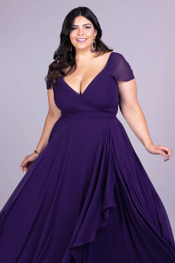 Vestido de festa plus size blue marine