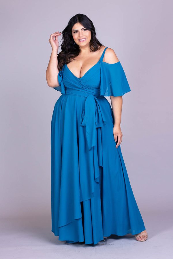 Vestido de festa plus size longo cleopatra