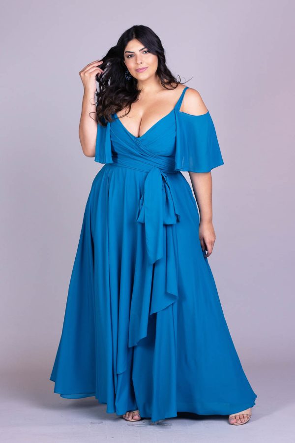 Vestido de festa plus size longo cleopatra