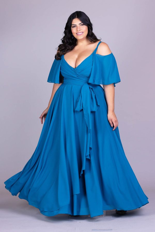 Vestido de festa plus size longo cleopatra