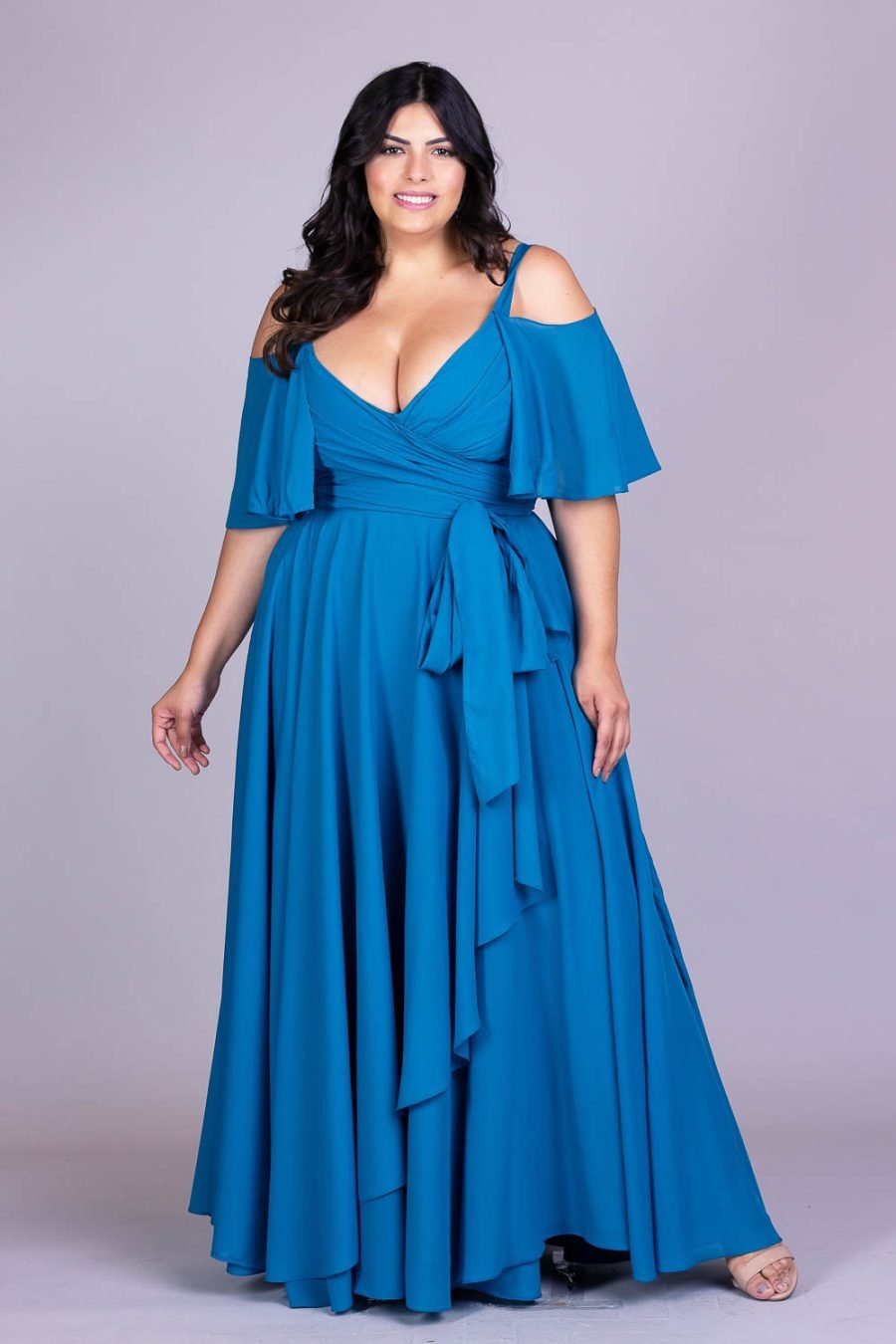 Vestido de festa plus size longo cleopatra