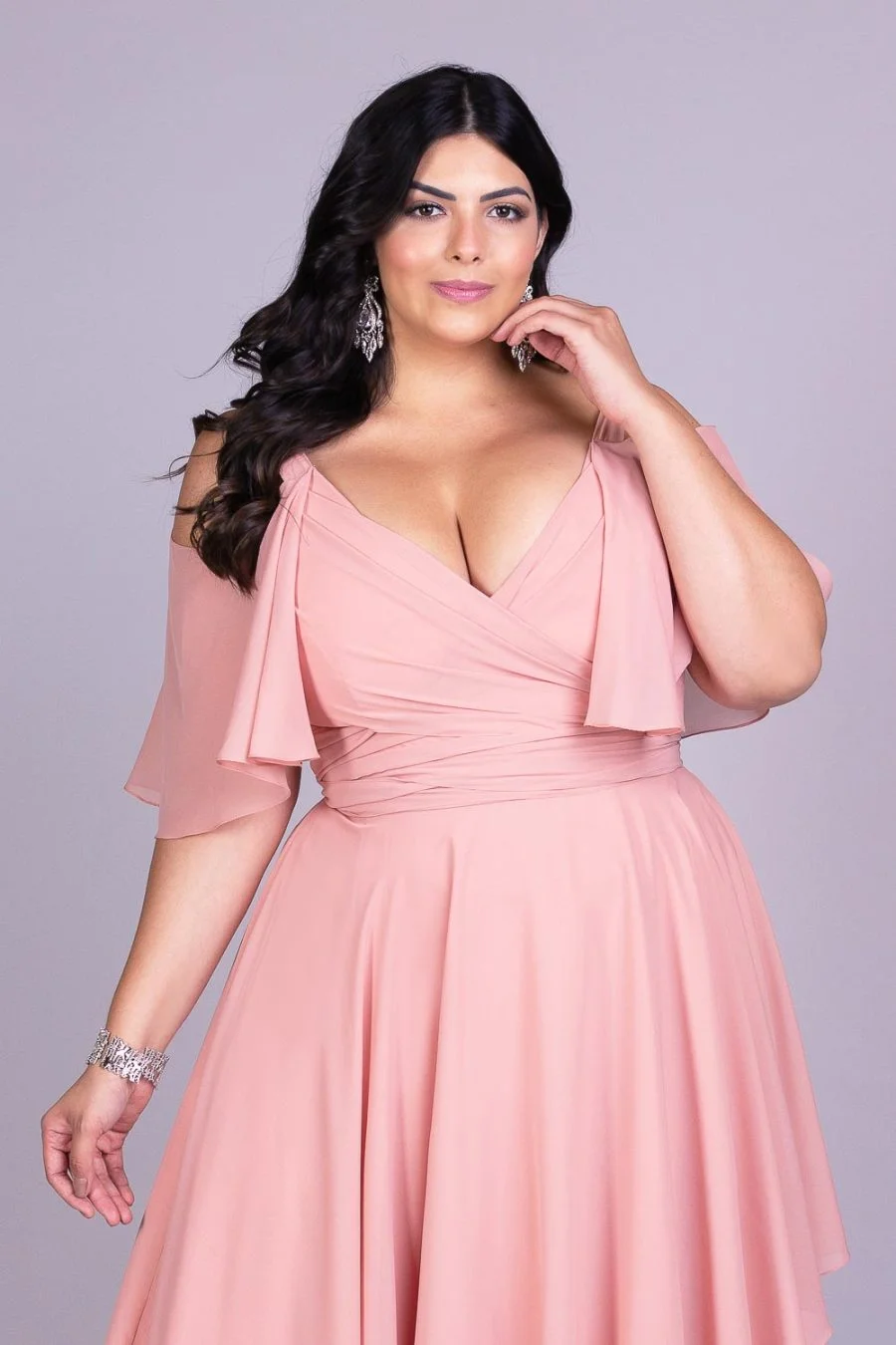 Vestido de festa plus size longo paris